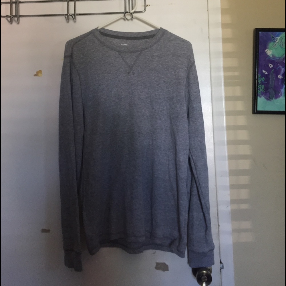 Gray casual long sleeve shirt